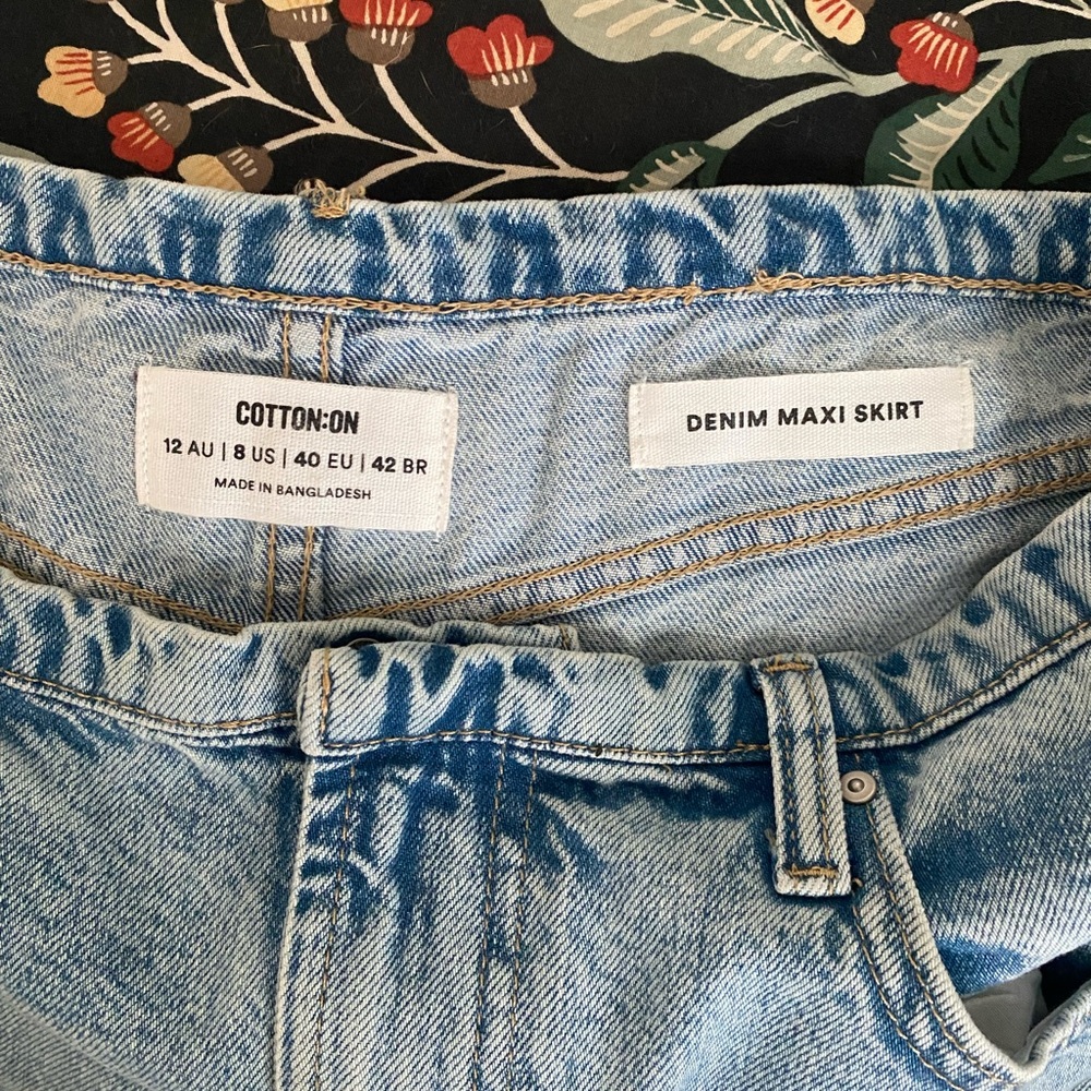 COTTON ON denim maxi  skirt